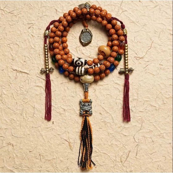 Buddha Stone Tibetan Bodhi Seed 108-Bead Mala – Bracelet & Necklace for Wisdom and Peace